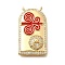 Brass Micro Pave Cubic Zirconia Pendants, Bab Mansour, Enamel Style, Real 18K Gold Plated, Red, 32.5x18.5x9.5mm, Hole: 1.6~1.8mm