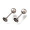 304 Stainless Steel Ear Plugs Gauges, with 201 Stainless Steel Beads for Women, Stainless Steel Color, 12mm, needle: 9.5x4mm, inner diameter: 3.5mm, pin: 0.8mm, bead: 4mm