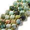 Natural Chrysocolla & Lapis Lazuli Beads Strands, with Seed Beads, Faceted Twist, 8x8x8mm, Hole: 1mm, about 40pcs/strand, 15.51''(39.4cm)