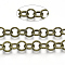 Iron Rolo Chains, Unwelded, with Spool, Textured, Antique Bronze, Link: 8x1.5mm, about 39.37 Feet(12m)/roll