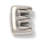 Brass Pendants, Long-Lasting Plated, Platinum, Letter E, 10x7.5x3.5mm, Hole: 1.4mm