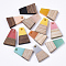 Resin & Wood Pendants, Waxed, Trapezoid, Mixed Color, 18x12.5x3~4mm, Hole: 2mm