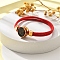 Constellation Nylon Cords Multi-strand Bracelets, Double Chain Jewelry for Women Men, with Golden Brass Findings & Enamel Charm, Red, Scorpio, 8 inch(20.3cm)