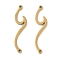 304 Stainless Steel Wave Shaped Connector Charms, Golden, 7.5x30x1.2mm, Hole: 1.2mm