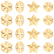 DICOSMETIC 20Pcs 4 Styles Golden Geometric Charms Textured Oval Charms Irregulate Round Charms Star Flower Pendants Stainless Steel Pendants for DIY Jewelry Making, Hole: 1.2~1.5mm