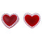 Acrylic Cabochons, with ABS Plastic Imitation Pearl Beads, Heart, Dark Red, 20.5x22x5mm