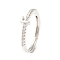 Clear Cubic Zirconia Initial Letter Adjustable Ring, Platinum Brass Jewelry for Women, Cadmium Free & Lead Free, Letter.F, Inner Diameter: 18mm