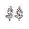 304 Stainless Steel Pendants, Tulip Charm, Anti-Tarnish, Stainless Steel Color, 22.5x11.5x3mm, Hole: 1.6mm