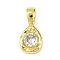 Brass Pave Clear Cubic Zirconia Pendants, Cadmium Free & Nickel Free & Lead Free, Teardrop Charms, Long-Lasting Plated, Golden, 13x6.5x3mm, Hole: 3.2x2.4mm