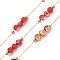 Ion Plating(IP) 304 Stainless Steel Link Chains, Soldered, with Enamel and Spool, Real 18K Gold Plated, Red, 2.5x1x0.1mm, about 32.81 Feet(10m)/Roll