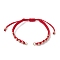 Polyester Braided Bead Bracelet Making, with 304 Stainless Steel Open Jump Rings, Red, 10-1/4x1/4x1/8 inch(26x0.5x0.4cm)