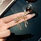 Alloy Rhinestone Earrings for Women, with 925 Sterling Silver Pin, Bowknot, 10mm