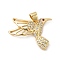 Rack Plating Brass Micro Pave Cubic Zirconia Pendants, Cadmium Free & Lead Free, Real 18K Gold Plated, Bird Charm, Clear, 17.5x23.5x3mm, Hole: 5x3.5mm