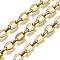 Ion Plating(IP) 304 Stainless Steel Hexagon Link Chains, Unwelded, Real 18K Gold Plated, 8x6x1.4mm