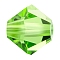 Preciosa® Crystal Beads, Czech Crystal, Bicone(451 69 302 Rondelle), 50520 Peridot, 5mm, Hole: 1mm