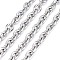Tarnish Resistant 304 Stainless Steel Cable Chains, Diamond Cut Chains, Unwelded, Stainless Steel Color, 9.5~10x7.5x2mm