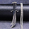 201 Stainless Steel Pendant Necklaces, Sword Shape, Stainless Steel Color, 19.57 inch(49.7cm)