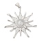 Brass Micro Pave Cubic Zirconia Pendants, Lead Free & Cadmium Free, Sun Charm, Platinum, 36.5x35x5.5mm, Hole: 5x3.6mm