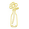 201 Stainless Steel Pendants, Laser Cut, PVD Vacuum Plating, Vase with Flower, Golden, 39x14.5x1mm, Hole: 1.6mm