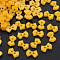 2-Hole Plastic Buttons, Bowknot, Gold, 6x9x2mm, Hole: 1.5mm