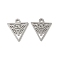 Non-Tarnish 304 Stainless Steel Charms, Laser Cut, Triangle with Eye Charm, Stainless Steel Color, 14.5x13x1mm, Hole: 1.5mm