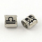 Tarnish Resistant Smooth Surface 304 Stainless Steel European Bead, Large Hole Beads, Oval Constellation/Zodiac Sign Style, Libra, 9x8.5x6.5mm, Hole: 4.5mm