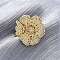 Brass Micro Pave Clear Cubic Zirconia Cuff Rings for Women, Flower, Long-Lasting Plated, Lead Free & Cadmium Free, Real 18K Gold Plated, 27mm