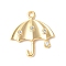 Brass Micro Pave Clear Cubic Zirconia Pendants, Umbrella Charms, Rack Plating, Lasting Plated, Nickel Free, Real 18K Gold Plated, 17.5x16.5x2.5mm, Hole: 1.4mm