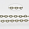Brass Heart Link Chains, Soldered, Cadmium Free & Nickel Free & Lead Free, with Spool, Antique Bronze, 1.8x2.4x0.4mm, about 9.84 Feet(3m)/Roll