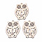 Undyed Natural Wooden Big Pendants, Laser Cut Shapes, Owl Shape, Antique White, 55.5x42.5x2mm, Hole: 1.6mm