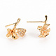 Серьги из латуни с микропейвом и прозрачным фианитом KK-S356-257-NF-3