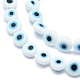 Ручной сглаза Lampwork плоские круглые пряди шарик LAMP-L058-12mm-14-3