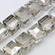 Граненый куб форме кристалла бисер пряди GLAA-F008-F03-1