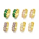 Серьги-кольца из латуни с микропаве из кубического циркония EJEW-C088-35G-1