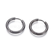 Серьги-кольца Huggie Hoop из нержавеющей стали 304 EJEW-F111B-19mm-B
