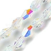 Прозрачные стеклянные бусины гальваническим пряди GLAA-K064-03B-AB01