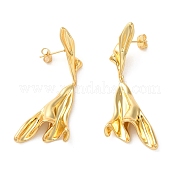 Серьги-гвоздики из латуни с подвесками EJEW-G382-16G