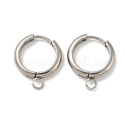 Фурнитура для сережек-колец Huggie Hoop из нержавеющей стали 201 STAS-P283-01Z-P