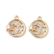 Латунные микропаве прозрачные кубические циркониевые подвески KK-F871-44G