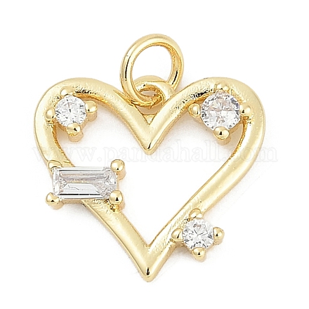 Латунные микропаве прозрачные подвески с фианитом KK-G522-53G-03-1