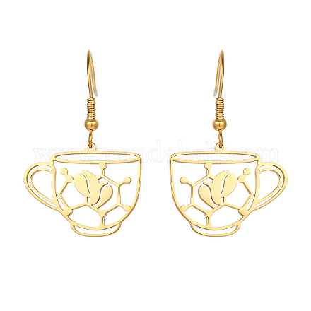 Серьги-подвески из нержавеющей стали 304 в форме кофейной чашки LY4218-2-1