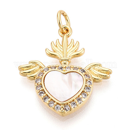 Латунные микропаве прозрачные подвески с фианитом KK-N268-18G-1