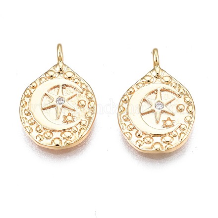 Латунные микропаве прозрачные подвески с фианитом KK-N232-246-1