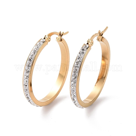 Серьги-кольца из нержавеющей стали 304 EJEW-N0031-11G-01C-1