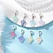 Transparent Glass Cross Pendant Decorations, with Zinc Alloy Lobster Claw Clasps, Platinum, 29mm