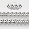 Tarnish Resistant 201 Stainless Steel Cuban Link Chains, Chunky Curb Chains, with Spool, Unwelded, Stainless Steel Color, Link: 9x6.5x2mm, about 32.8 Feet(10m)/roll