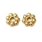 Brass Spacer Beads, Nickel Free, Rack Plating, Flower, Real 18K Gold Plated, 5x5x1mm, Hole: 1.5mm