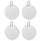 4Pcs 925 Sterling Silver Charms, Blank Flat Round, with Jump Rings, Silver, 10x0.5mm, Hole: 2.7mm