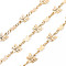Handmade Brass Link Chains, Soldered, with Spool, Butterfly, Real 18K Gold Plated, 6x2.5x0.7mm, about 16.4 Feet(5m)/roll