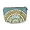 Polyester Tarp Zip Cosmetic Pouches, Rectangle with Flower Pattern, Olive Drab, 14.4x21.7x2.1cm